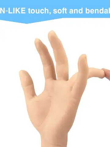Medarchitect Silicone Fake Hand Man Left Hand Life Sized Fake Skin Soft Elastic Durable for Tattoo Practitioners Educate Display