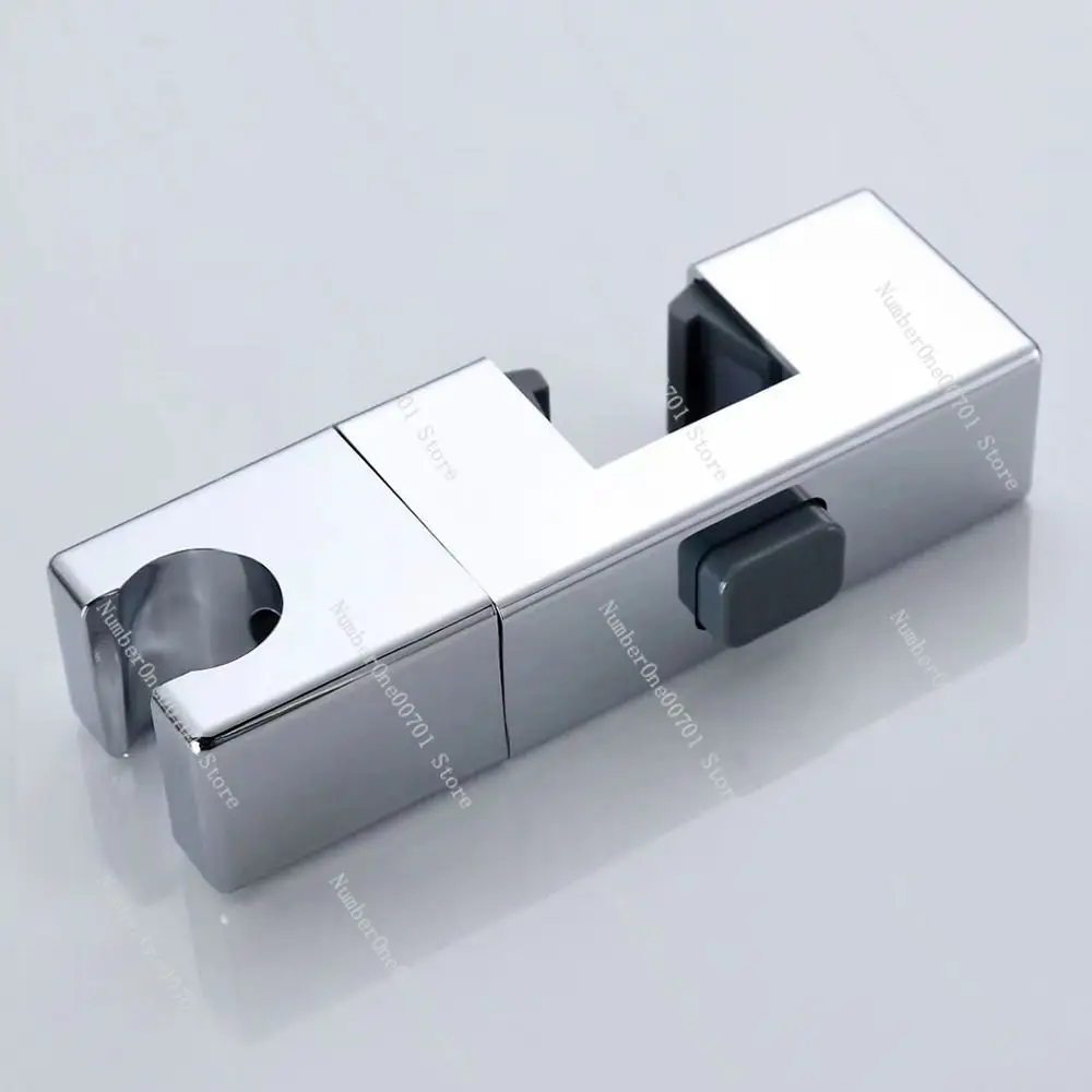 Rectangular Pipe Shower Head Holder Adjustable Replacement Bathroom Slide Bar Shelf Rotatable Sprayer Fixed Base
