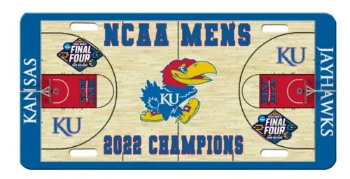 2022  Kansas Jayhawks High Gloss Aluminum License Plate Aluminum