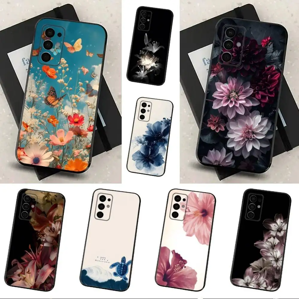 

Art Painting Flower Cute Phone Case For Samsung Galaxy A91,A80,A73,A72 ,A71,A53A52,A32 ,A31A22,A21s,A20,Black Cover
