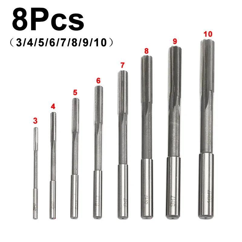 3–12 mm HSS-Maschinenreibahlen-Set, H7, gerader Schaft, Fräsen, Spannreibahle für Metall, Stahl, Aluminium – Detail 4