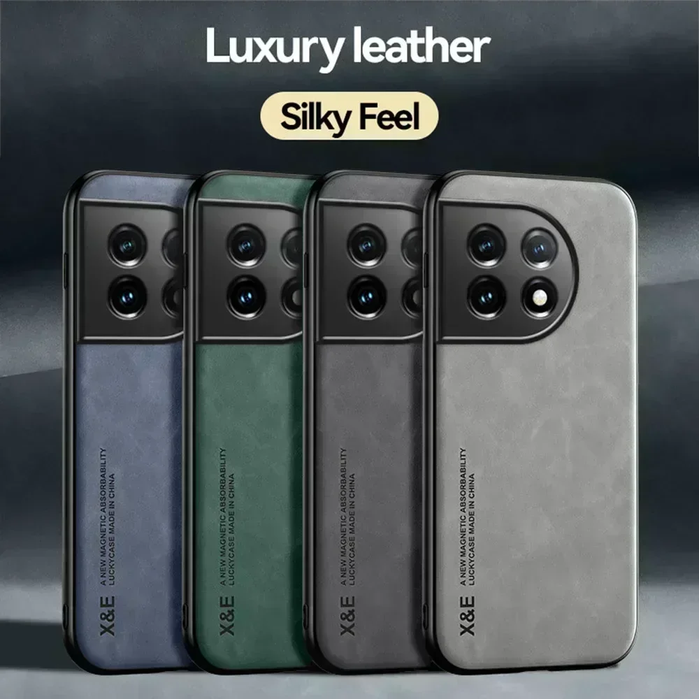 Shockproof Leather Phone Case For Oneplus 11 11R 10T 5G 7 8 9 Pro 7T 8T 9RT Silky Feel Luxury Case For Oneplus 10T 11 11R Cover