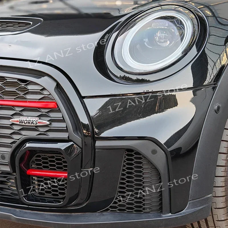 New ABS Material Decorations Racing Style Bumper Duct Fins Side Mesh Fish Scale Net for BMW Mini Cooper 2LCI JCW F55 F56 F57 - view 4