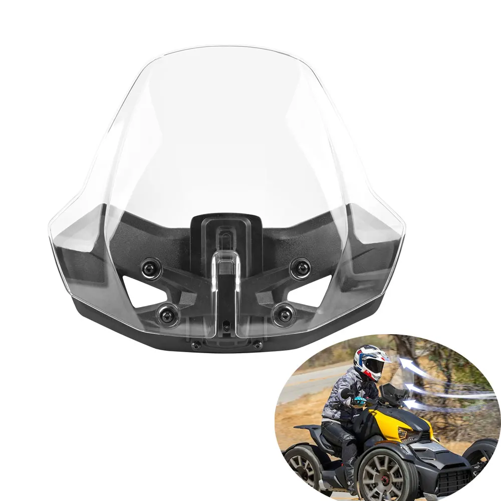 

Adjustable Clear Hard Coated Windshield Adventure Sport Wind Deflector for Can Am Ryker 600 900 Rally 2019-2023 Motorcycle Parts