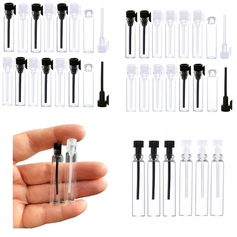 10Pcs 1ML/2ML/3ML Wholesale Mini Refillable Perfume Bottles Plastic Plug and Dropper Bottle Portable Air Travel Counter Trial