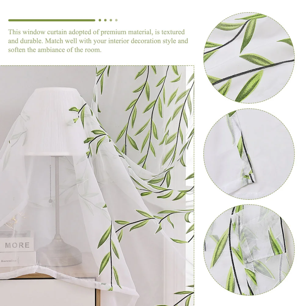 Rideaux en Gaze de Saule, Traitement pour Fenêtre de Chambre à Coucher, Décoration Transparente