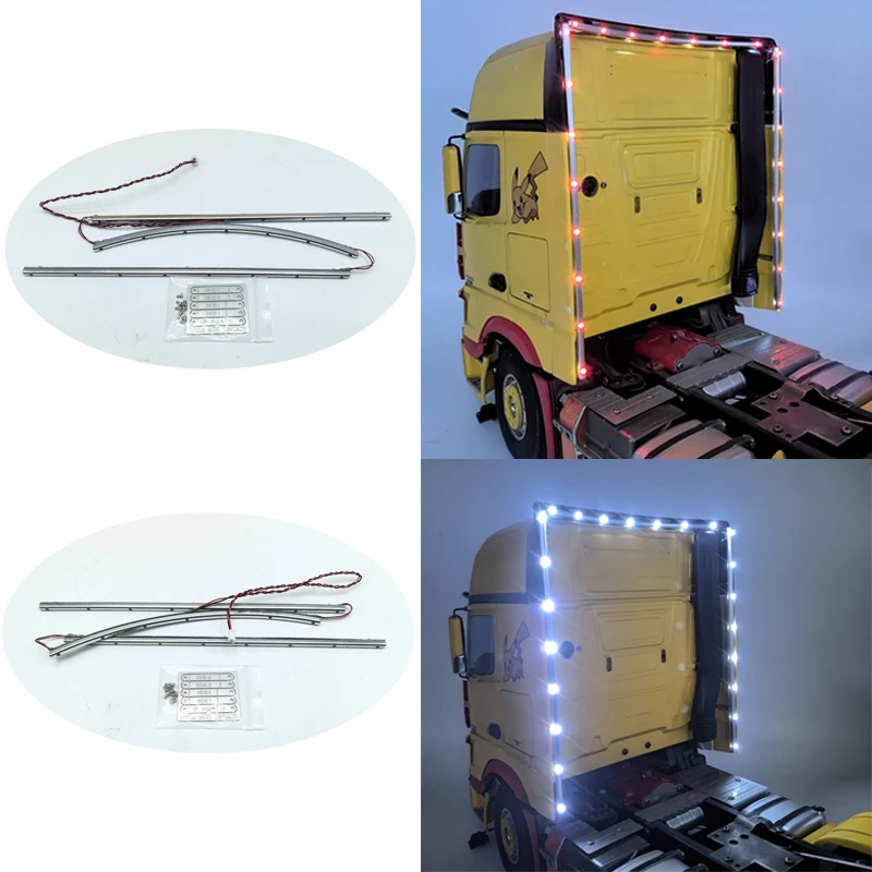 LED 1 Set Red White Flanking Lights for 1/14 Tamiya RC Truck Car Benz Actros 56335 56348 Diy Parts Toys