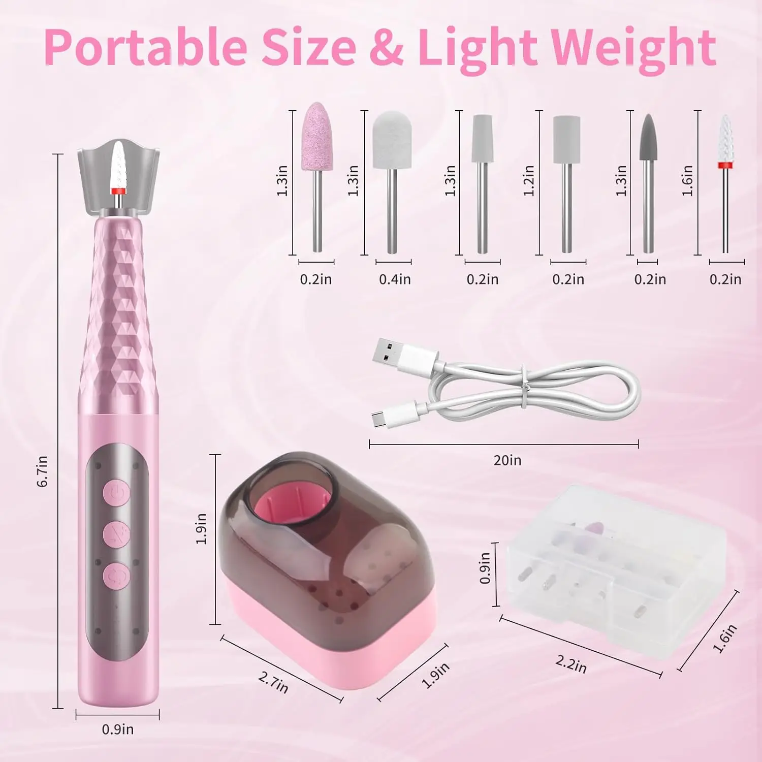 مثقاب أظافر كهربائي، مبرد أظافر لاسلكي، مجموعة مانيكير وباديكير لأظافر جل الأكريليك، مطحنة أظافر احترافية للاستخدام المنزلي في الصالونات #2