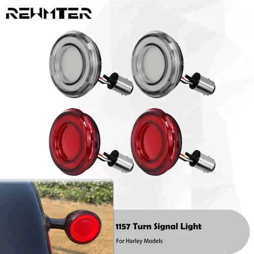 Imagen 1 del producto Luz LED de intermitente delantera para motocicleta Harley Sportster XL 883 Dyna Softail Touring, 1157 conversiones, estilo bala