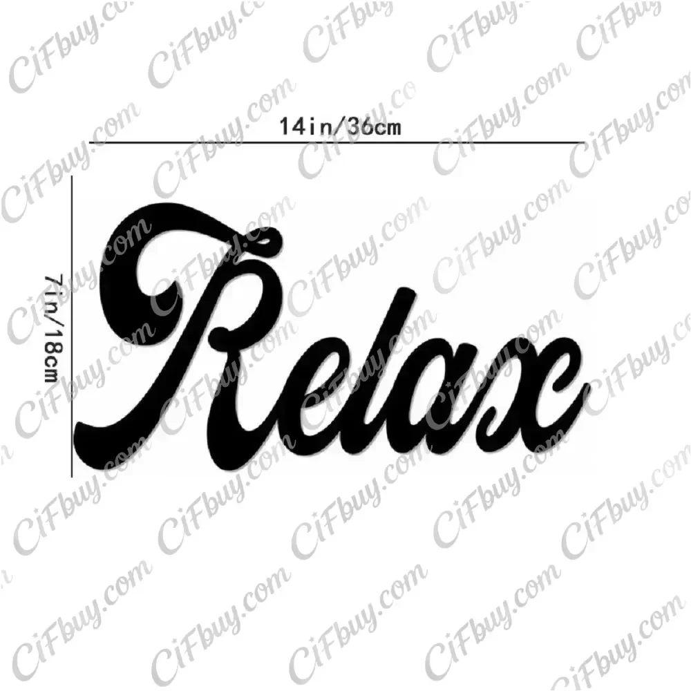 CIFBUY Mellow Out Metal Word Wall Sign Iron Hanging Art Rust Proof Waterproof For Indoor Outdoor Home Living Room Bedroom Decor