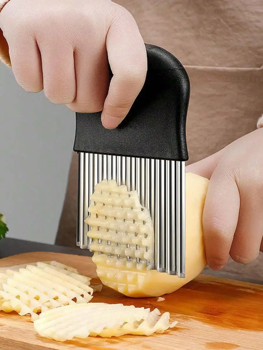 Cortador Ondulado para Papas Fritas Francesas, Cortador Ondulado para Ensaladas, Cortador Multifuncional para Cebolla y Patatas