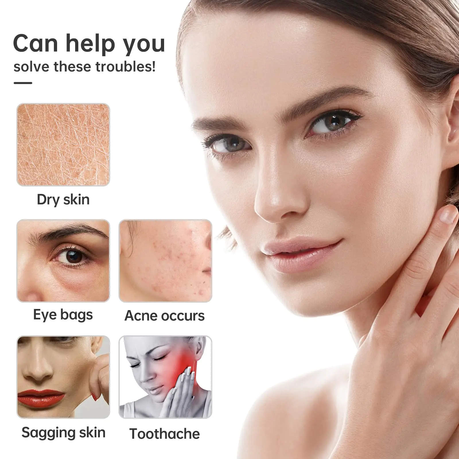 フェイシャルアイスローラー、再利用可能なシリコンアイス表面ローラー、フェイシャルケアツール、電池不要 - 無香料