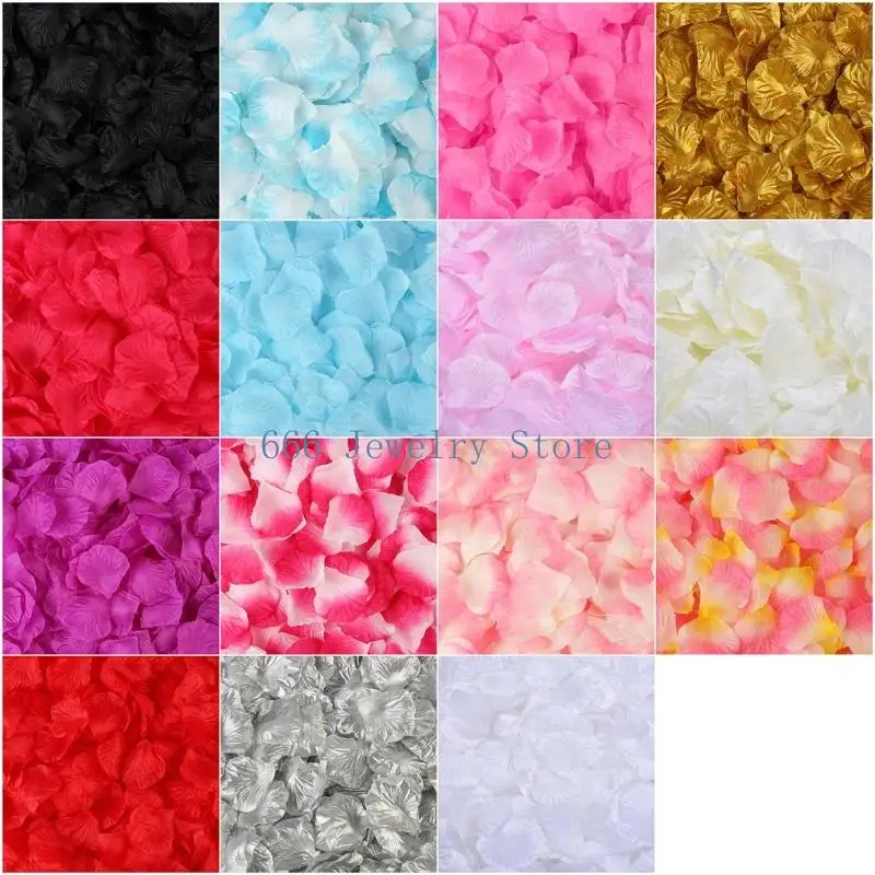 F2TD 1000pcs Reusable Artificial Rose Petals Silk Flower Wedding Decoration for Formal Occasion Ceremony Backdrop Setting