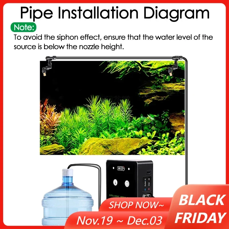 

360° Rotatable WIFI Rainforest Sprayer Reptile Intelligent Humidification Spray Kit Automatic Sprayer Watering Timer