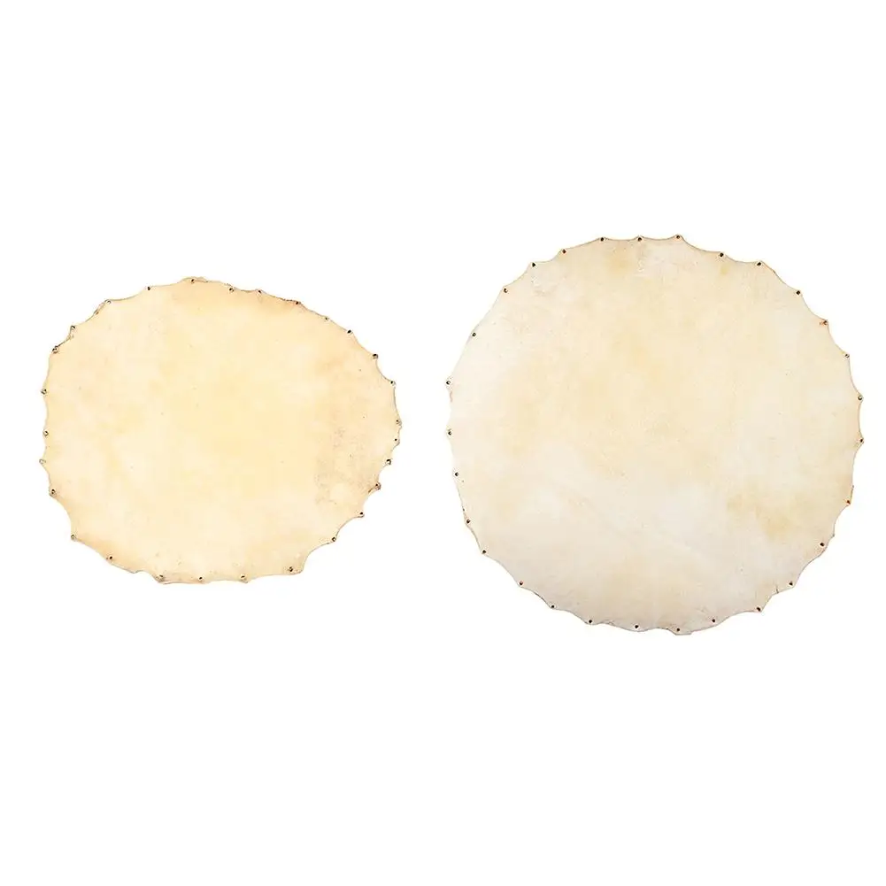 2 قطعة رأس جلد الماعز لجزء الطبل الأفريقي الدف قرع (قطر 370 مللي متر)