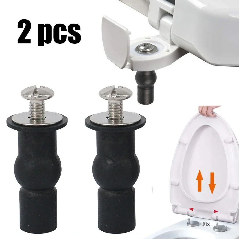 2pcs Toilet Seat Screws Hinges Expanding Rubber Top Nuts Fixings WC Blind Hole Universal Fixing Nuts Toilet Seat Accessories