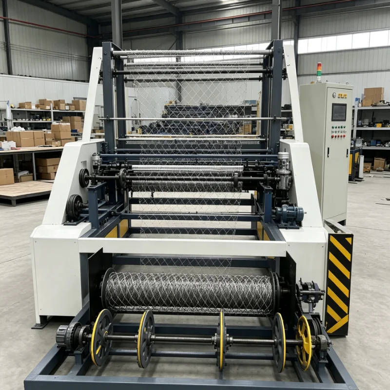 Fully Automatic Diamond Wire Mesh Weaving Machine Chain Link Fence Making Equipment Industrial Metal Net Production Line Factory