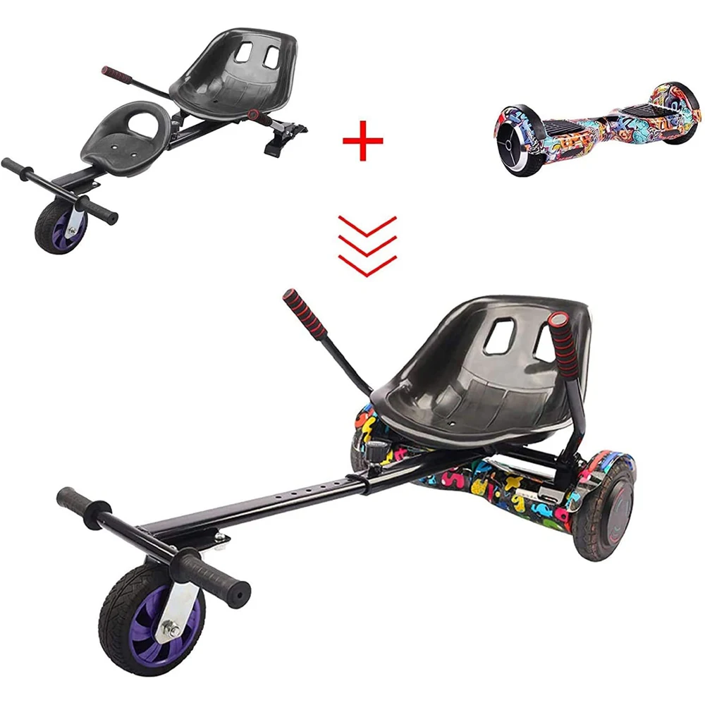 Hoverboard stoelbevestiging, dubbele persoon Go-Kart Transform Kit Hovercart accessoires past op 6,5"/ 8"/ 10" zelfbalancerende scooter