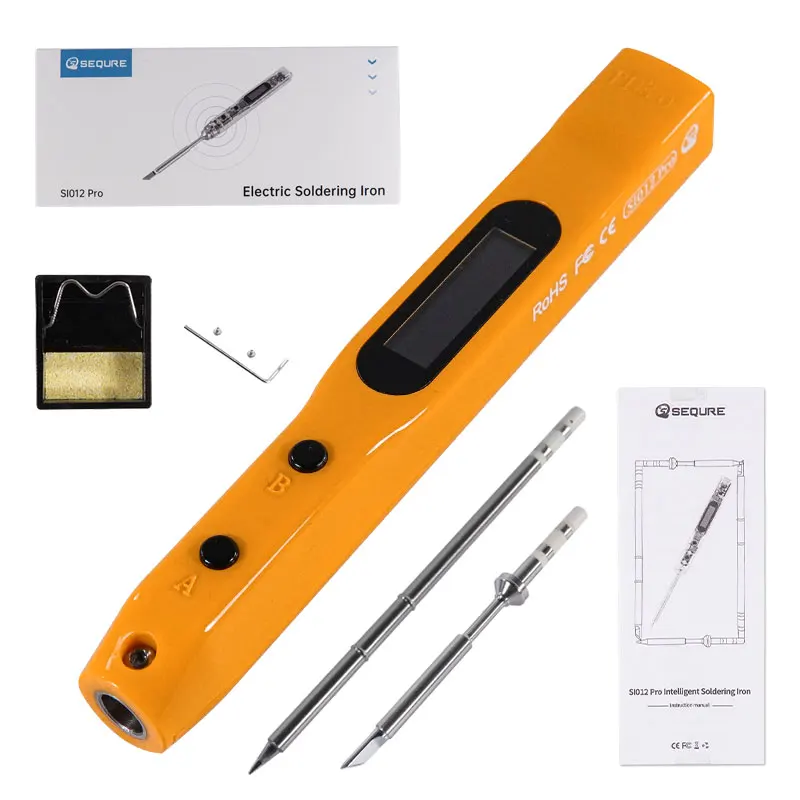 

Sequre Si012 Pro Color Electric Soldering Iron Applicable T12 | Ts Soldering Iron Tips Portable Tool Pd|qc|dc5525 Power Supplyy