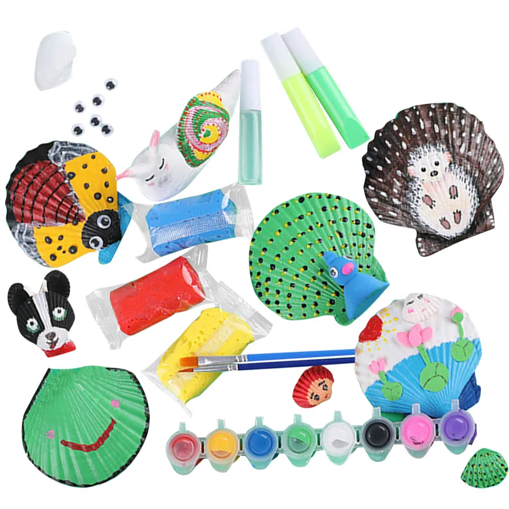 1Set Small Seashells for Crafts Painting Kit Kids Educational DIY Activity Set Light Weight Fade-Resistant Shells Ideal for Home