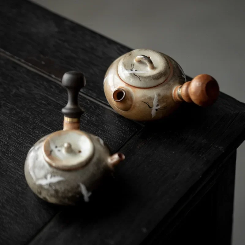 100ML Firewood Burning Kiln Becomes Ruihe Side Handle Pot Household Mini Tea Making One Person Special Teapot with Filter TeaSet