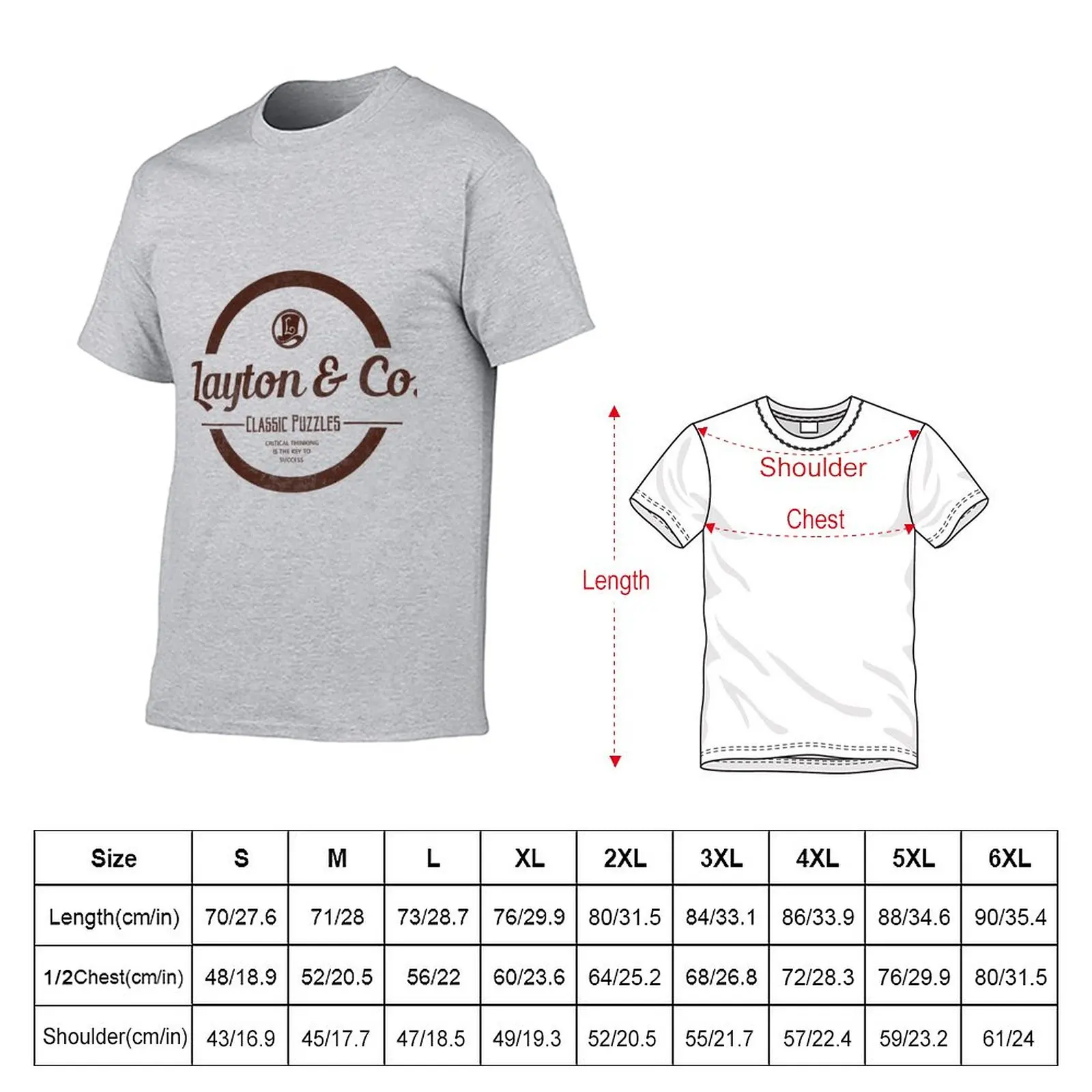 Layton & Co. Classic Puzzles T-Shirt boys whites summer clothes fruit of the loom mens t shirts