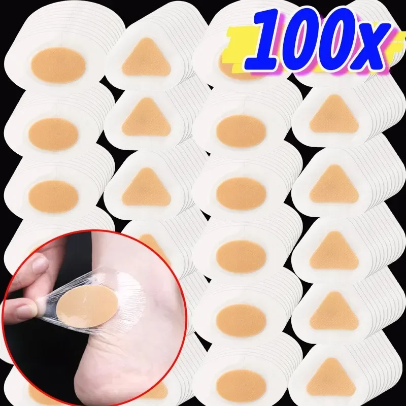 100pcs Gel Heel Protector Foot Patches Adhesive Blister Pad Heel Liner Shoes Stickers Pain Relief Plaster Foot Care Cushion Grip