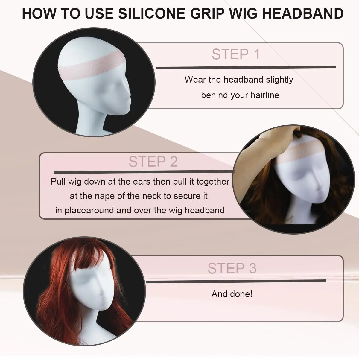 4 Pcs Silicone Wig Grip Band & Wig Cap Snatch Proof Wig Band No Slip Silicone Headband Bulk Elastic Fixed for Men Women image 5