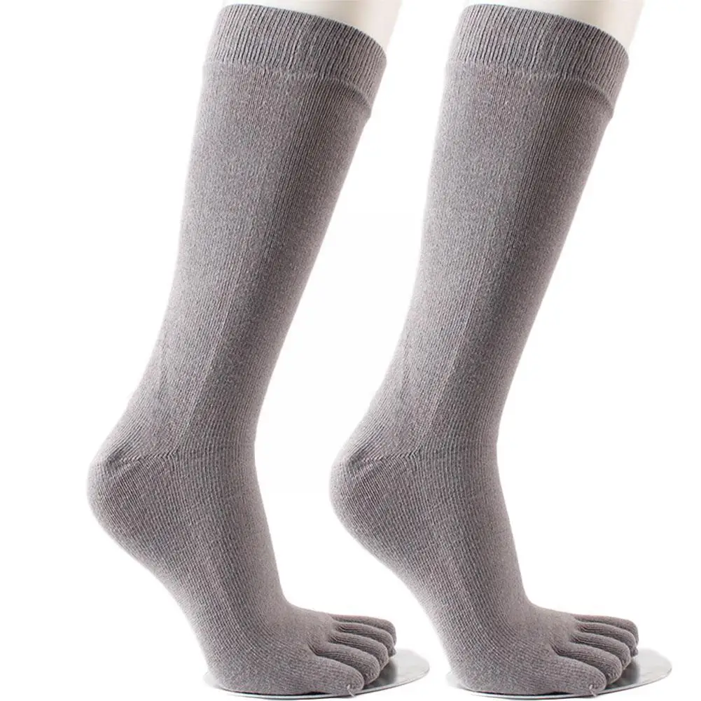 High Quality Men\'s Cotton Long Tube Five Finger Socks Toe Deodorant Cotton Wholesale Sweat Japanese Socks Breathable Absorp T5E3