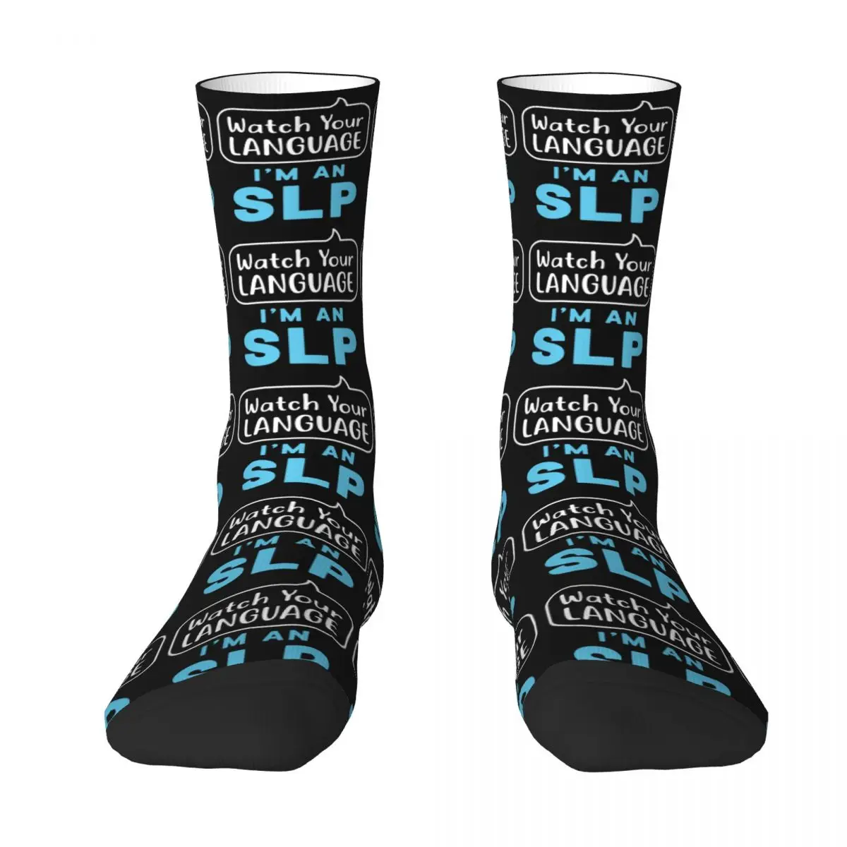 

Watch Your Language I'm An SLP Socks Harajuku High Quality Stockings All Season Long Socks Accessories for Man's Woman's