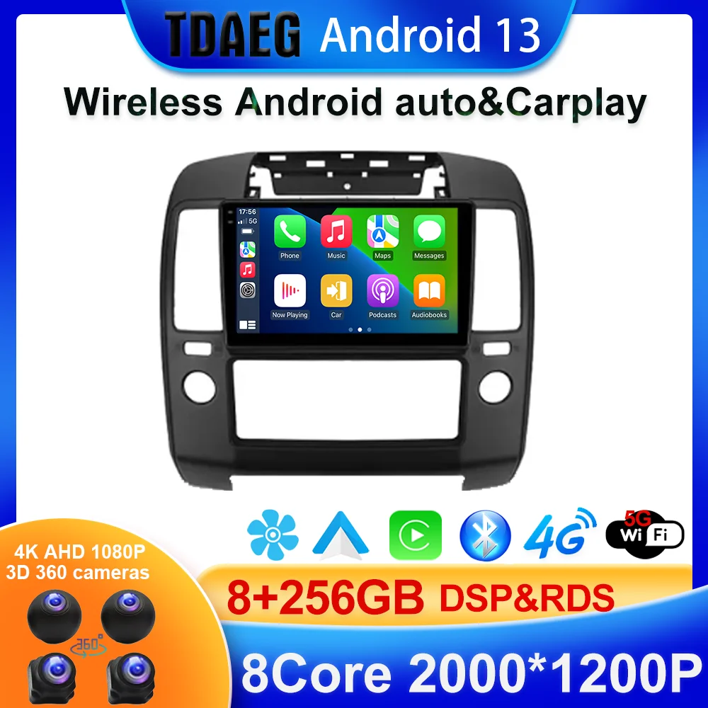 

2K 8+256G For Nissan Navara 3 D40 2004 - 2010 Car Radio Multimedia Video Player Navigation GPS Android 13 No 2din 2 din dvd