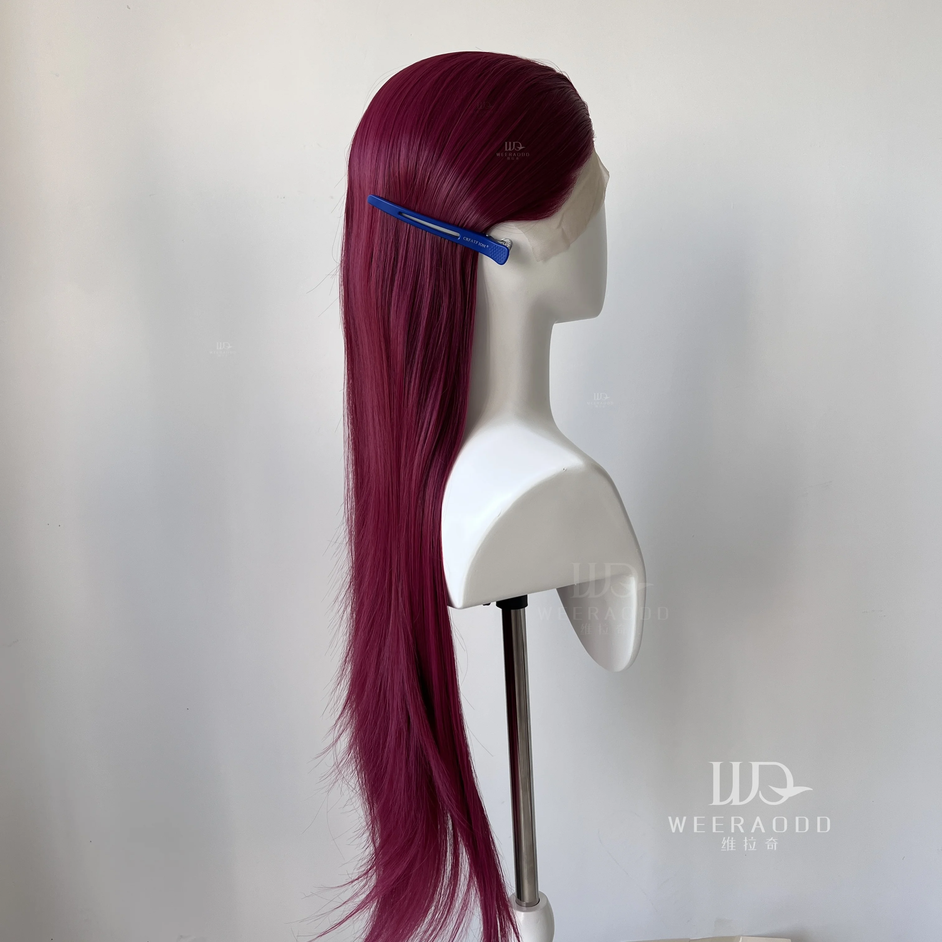 Parrucca anteriore in pizzo rosso per donna 26 pollici lungo rettilineo 13 * 4 parrucche in pizzo parrucche sintetiche in pizzo dall'aspetto naturale per parrucca in fibra di capelli cosplay