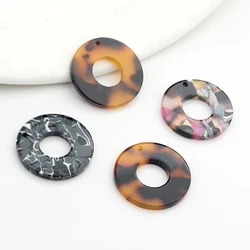 Acetic Acid Resin Charms Pendants Flat Smooth Round Circle Charms Pendants 23mm For DIY Jewelry Making Finding Accessories