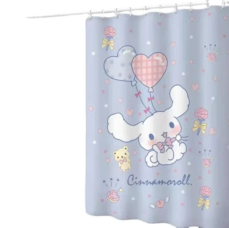 180*180cm Sanrio Cinnamoroll Anime Plush Cartoon Shower Curtains Thickened waterproof Curtain Bathroom accessories