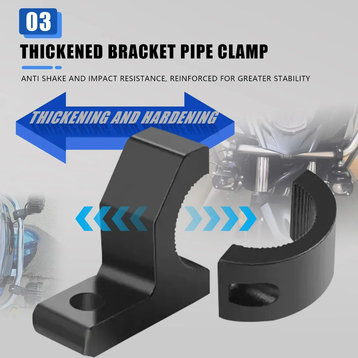 Aluminum Alloy Motorcycle LED Headlight Spotlight Clamps Bracket Tube Mount Motorcycle Fog Light Auxiliary Lamp Holder image 5