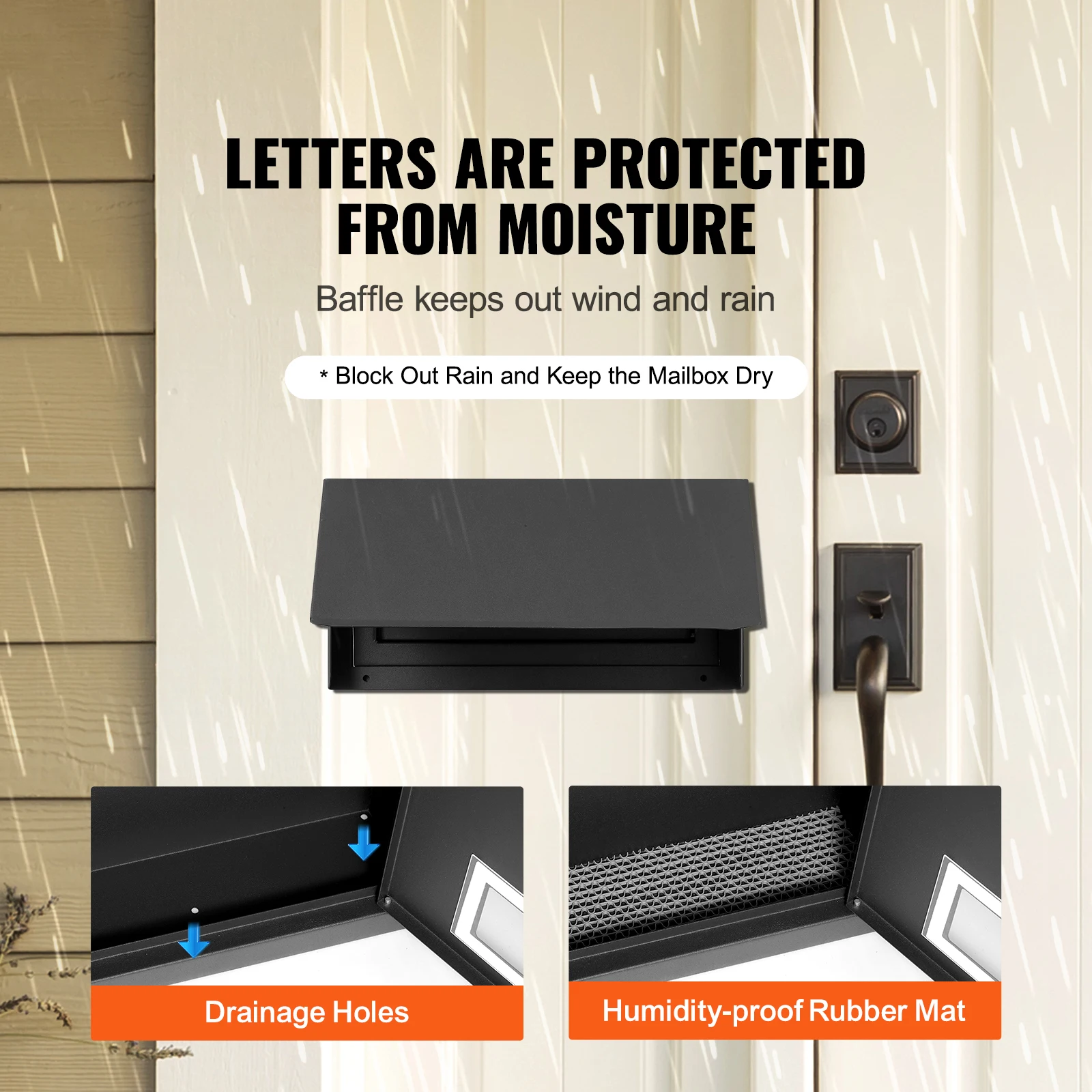 SucceBuy Through The Door Key Drop Box Heavy Duty Steel Plate Through the Door Mailbox with 12" Combination Lock Mail Drop Box