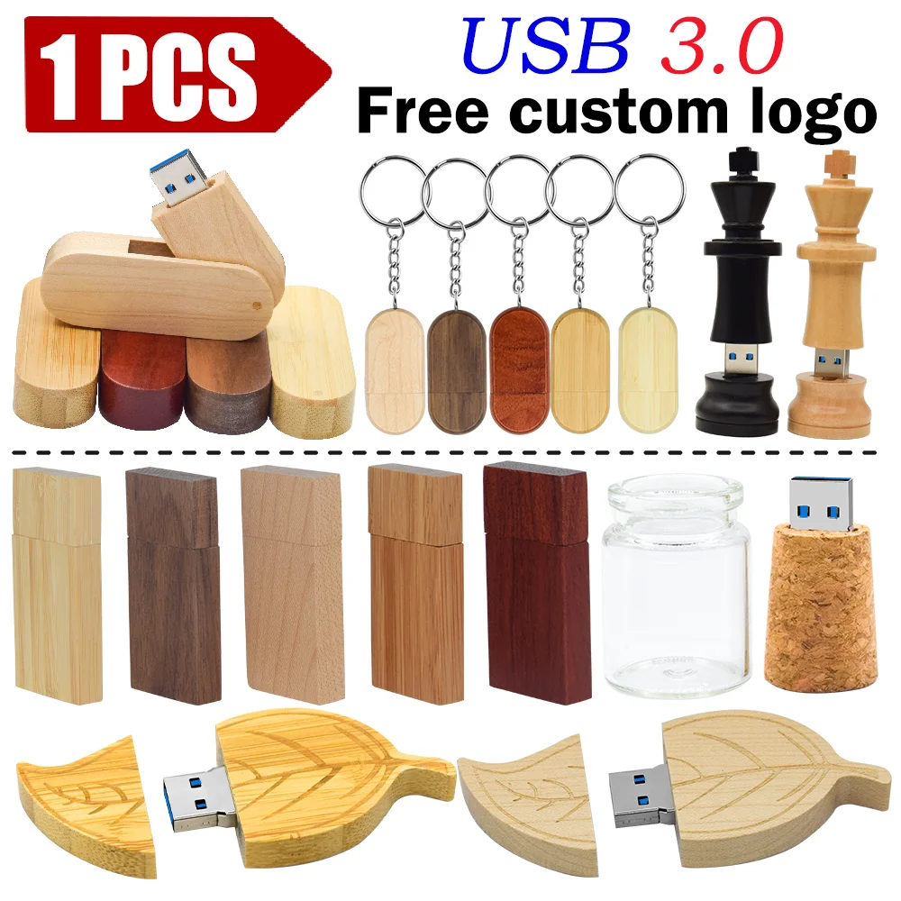 

Wooden + Box Usb 3.0 Flash Drive 8GB 16GB Wooden Pen Drive 32GB 64GB Wedding Gift 128GB Photography Gift Memory Stick