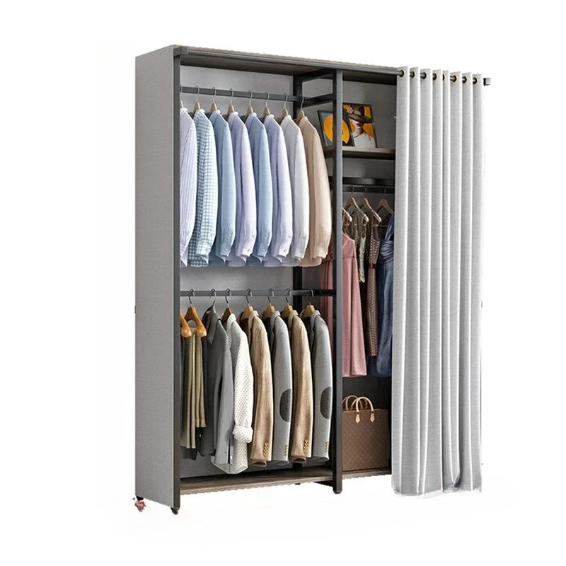 

Coat rack floor-to-ceiling bedroom dust curtain multi-functional combination household integrated storage cloakroom