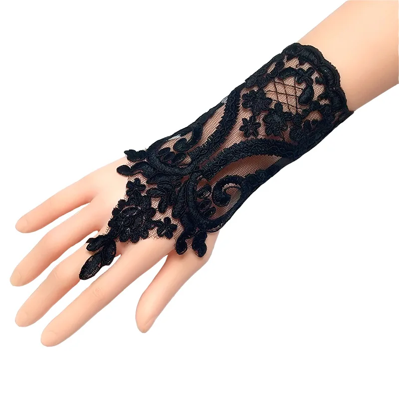 Women's Wedding Fingerless Gloves Lace High Quality Wedding Gloves Mittens Accessory Girl Party Sexy Drawstring Gloves Guante image 3
