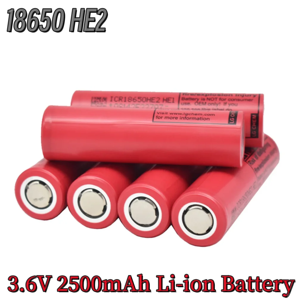 ICR18650 HE2 3.6V 2500mAh akumulator litowo-jonowy do elektronarzędzi latarka 20A moc rozładowania bateria litowa