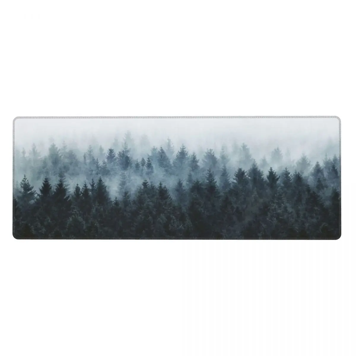 High And Low Dark Romantasy Moody Wilderness Dream Forest With Cascadia Trees Covered In Fog Rubber Keyboard Pads