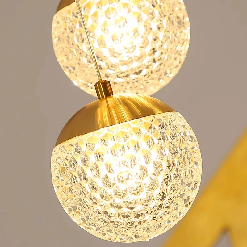 الشمال ديكور المنزل الثريات غرفة الطعام كرة زجاجية قلادة أضواء LED غرفة المعيشة غرفة نوم إضاءة داخلية درج مصابيح معلقة