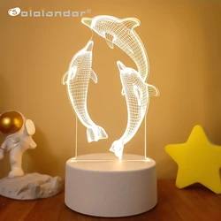 3D Acrylic USB Led Night Light Animal Series Figure Nightlight for Kid Child Bedroom Sleep Light Gift for Home Decor Table Lamp