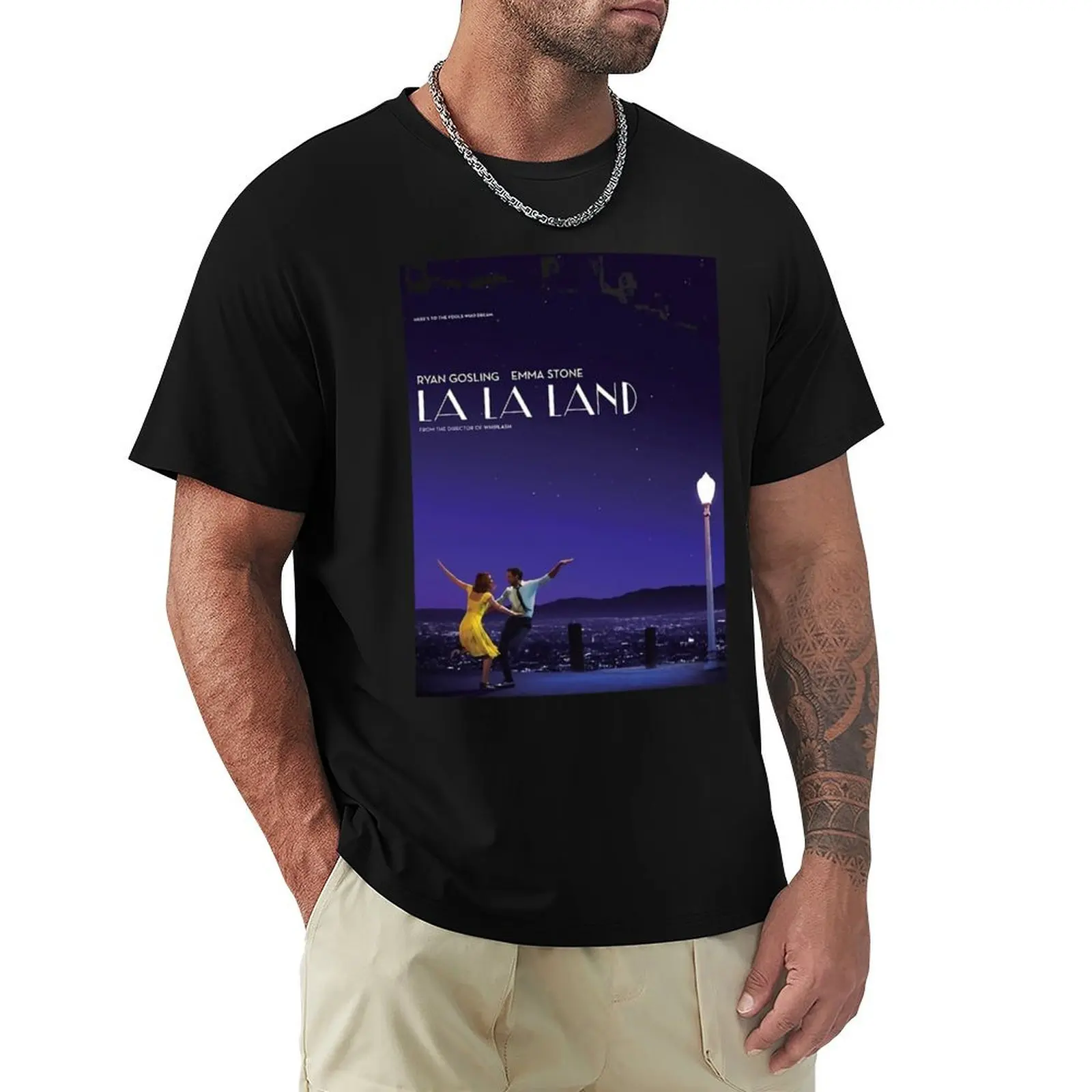 La La Land Movie Poster T-Shirt Casual Minimalist Short Sleeve Top