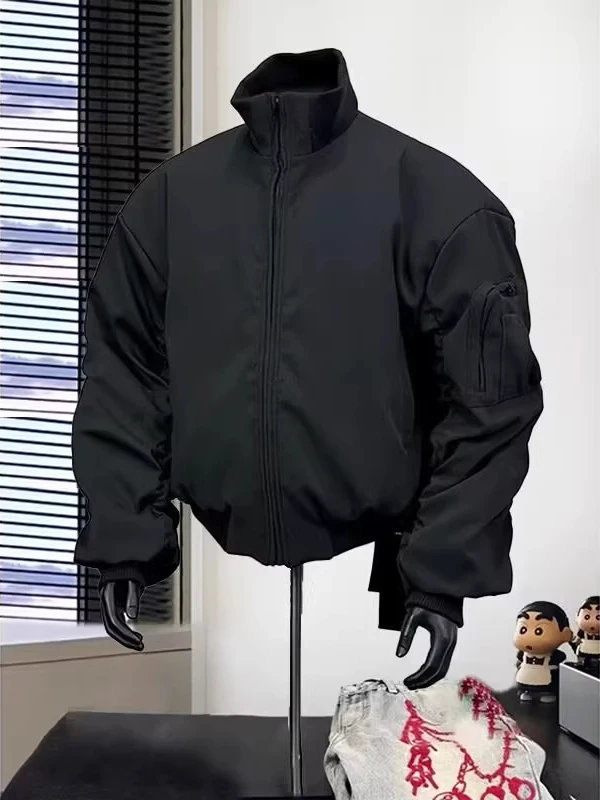 

Мужская утепленная куртка-пилот больших размеров с воротником-стойкой, осенне-зимняя, хлопковая, рабочая, в бейсбольном стиле, модная верхняя одежда