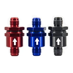 AN6 Fuel Non Return One Way Check Valve Petrol Diesel Anoized Aluminum Black Blue Red Color