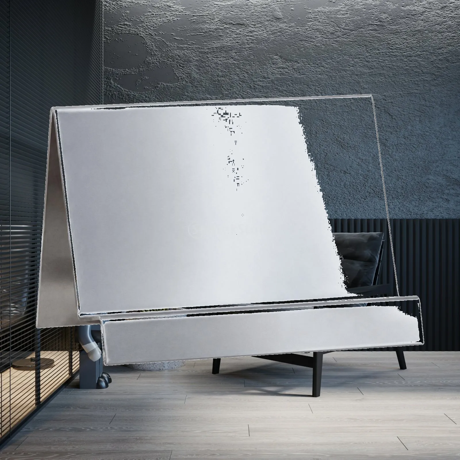 Modern Brushed Steel Display Stand 210mm Wide for Counter and Desk Organization