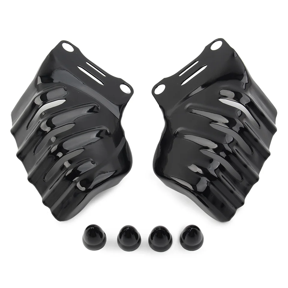 Coppia Inserti Schermo Pinza Anteriore In Acciaio Inox Per Harley Touring 2008-2023 E V-Rod 2006-2021, Sostituisce OEM 42054-05