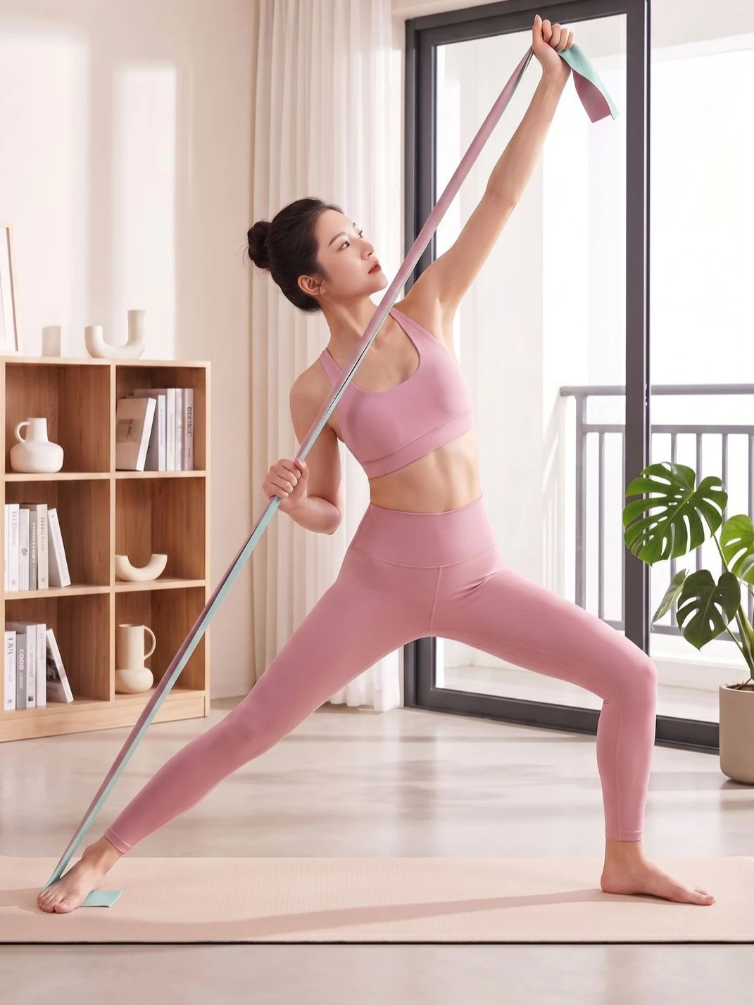 Yoga Resistance Band,High Tension Two-color Stretch Band for Shoulder Opening, Back Glute Strength Training Fitness Assist Strap