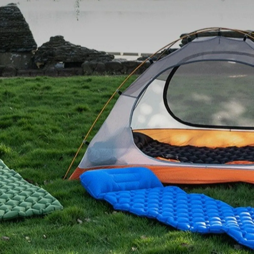 

Built-in Pump Camping Air Mattress Tear-Resistant Foldable Inflatable Mattress Portable Thickened Pad